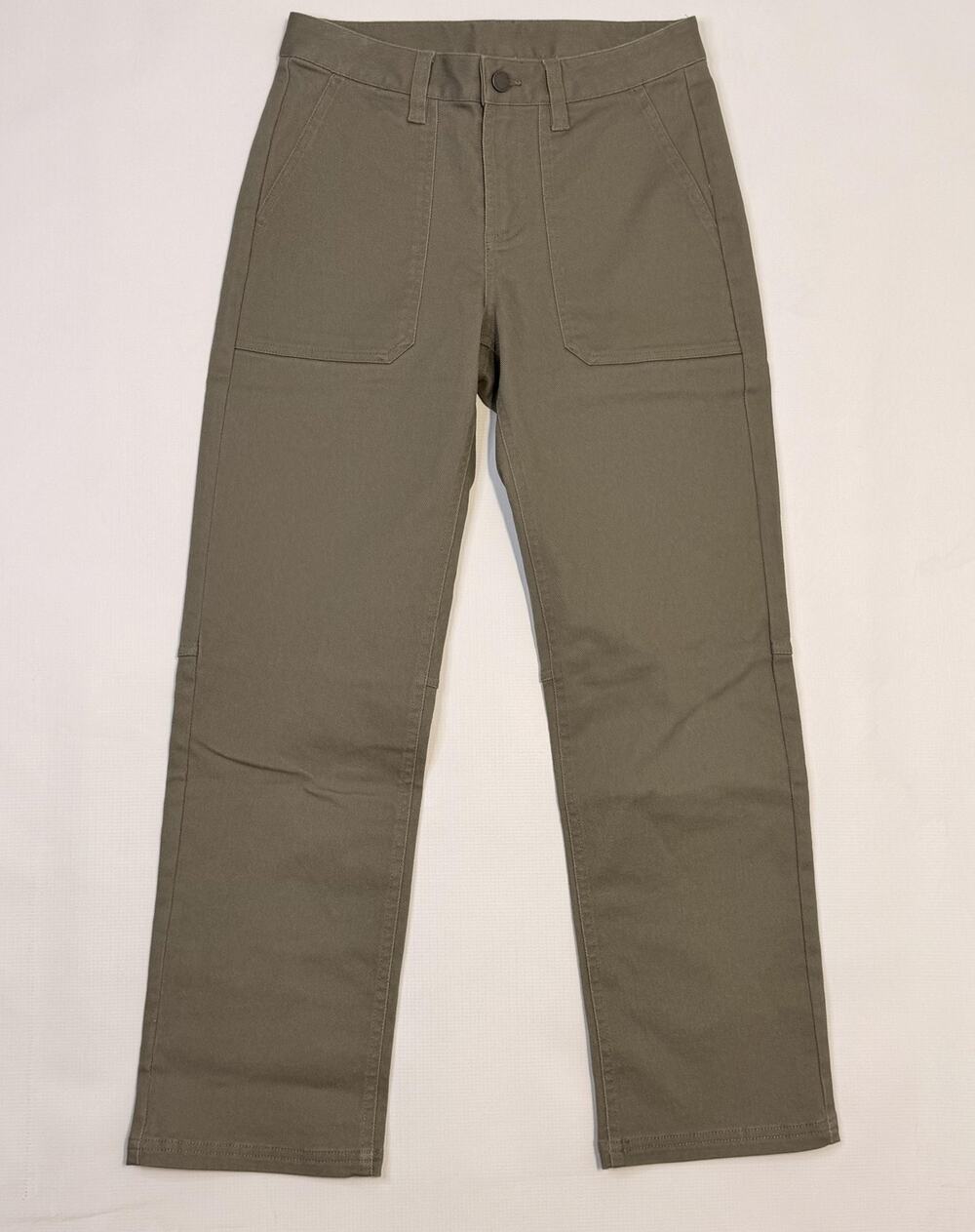 Free Fly Pants Womens 2 Green Folly Twill Straight Leg Chino Stretch Casual